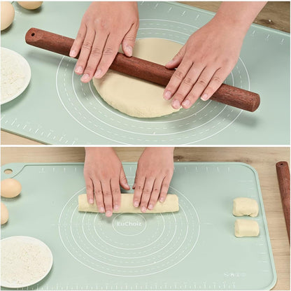 Skiennix Silicone Pastry Mat - Extra Thick Non-Stick Baking Mat | 24" x 16" Food Grade Dough Roller