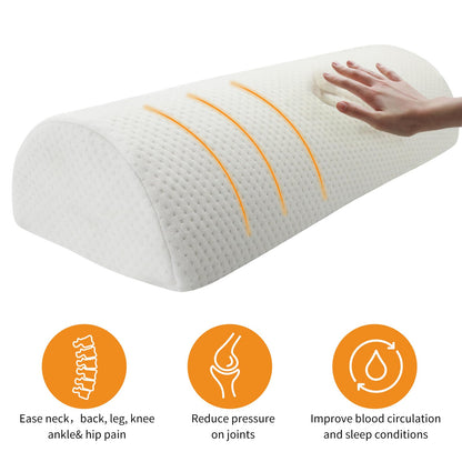 Eiury Half Moon Bolster Pillow - Perfect for Legs, Knees, Lower Back, Ankle and Head Support. Versatile Lumbar Support for Bed, includes Memory Foam and Machine Washable Cover - M