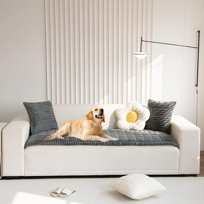 Gumfolk Pet Couch Covers for Sofa Slipcovers Couch Protector for Dogs Washable Cushion Cover, Sofa Pad Blanket Furniture, Dark Grey, 27in*59in
