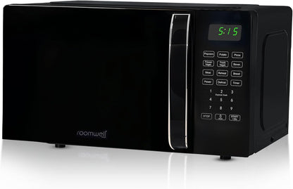 Skiennix 0.7 Cu Ft Microwave Oven - Compact Black Design with Digital Display & 10 Power Levels | Ideal for Dorms & Offices