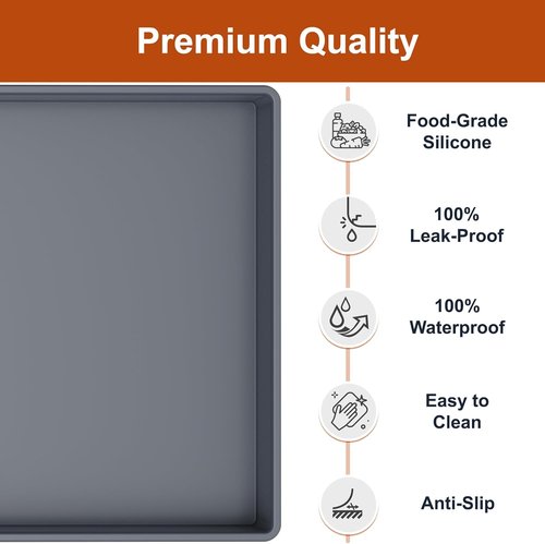 Extra Thick Silicone Mat - Waterproof Under Sink Mat for Kitchen & Bathroom | 22" x 19" Gray
