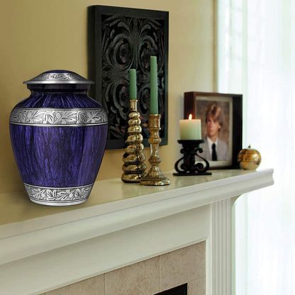 Purple Urns for Human Ashes Adult Large Standard Size Funeral Memorial Earns, Handcrafted Cremation Urns, Up to 200 lbs Adult Male Female Ashes, Burial Containers for Dad Women Men