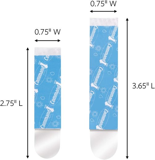 Command Outdoor Mounting Strips - 4 Medium & 2 Large Clear Strips for Easy Installation