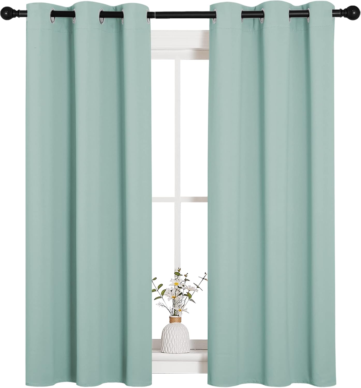 NICETOWN Blackout Window Curtain Panels - Thermal Insulated Grommet Drapes | Aqua, 34x54 Inches, One Pair