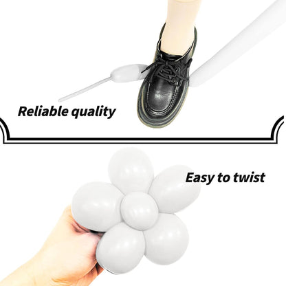 White 260 Balloons by [Brand Name] - Thickening Long Latex Balloons for Twisting & Arch Decor | 100pcs