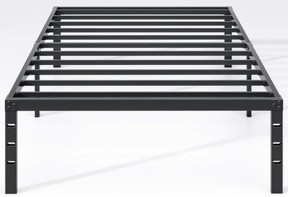 Jetoo Metal Bed Frame - Twin Size with Storage Space | Heavy Duty Sturdy Foundation, Black, 16 Inch