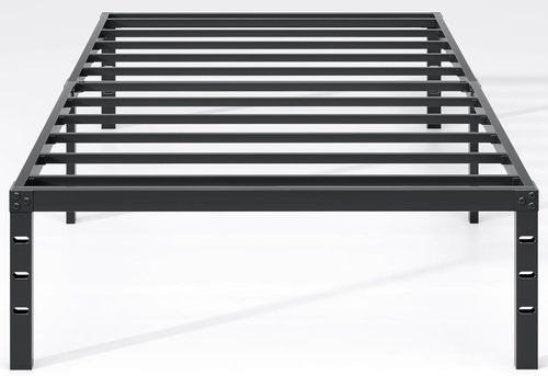 Jetoo Metal Bed Frame - Twin Size with Storage Space | Heavy Duty Sturdy Foundation, Black, 16 Inch