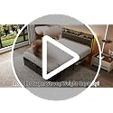 Queen Bed Frame with Storage Headboard, Charging Station & RGB Lights - Rustic Grey