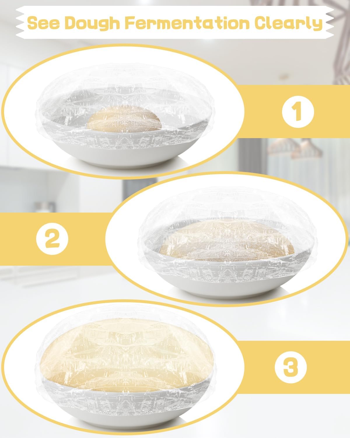 Skiennix Plastic Bowl Covers - Large Disposable Elastic Food Wraps for 12-Inch Bowls | 100 Pcs