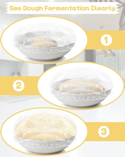 Skiennix Plastic Bowl Covers - Large Disposable Elastic Food Wraps for 12-Inch Bowls | 100 Pcs