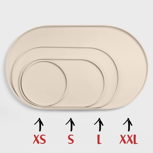 DogBuddy Dog Food Mat - Waterproof Silicone Feeding Mat with Nonslip Edges | Small, White Sand
