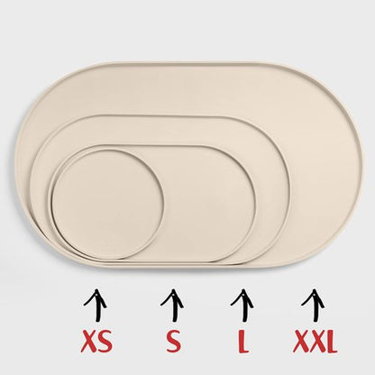 DogBuddy Dog Food Mat - Waterproof Silicone Feeding Mat with Nonslip Edges | Small, White Sand