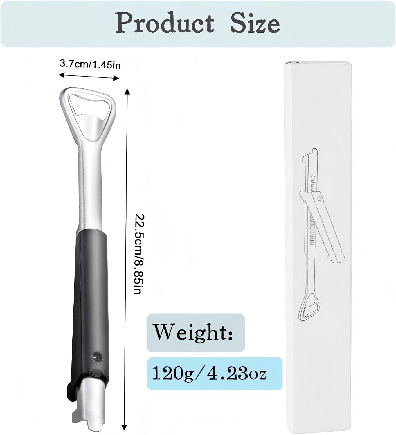 Skiennix Stainless Steel Jar Opener - Ergonomic Long Handle for Seniors & Arthritis Relief