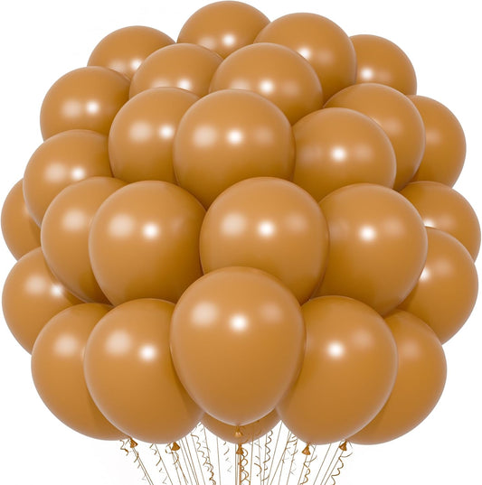 Voircoloria 12-Inch Light Brown Latex Balloons - 66-Pack for Weddings, Birthdays & Celebrations
