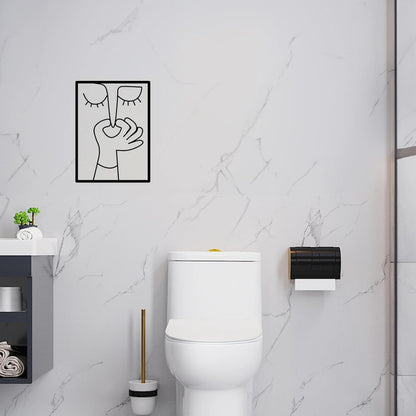 BOBOAR Bathroom Sign Decor - Modern Funny Black & White Wall Art for Restroom | Stylish Prints