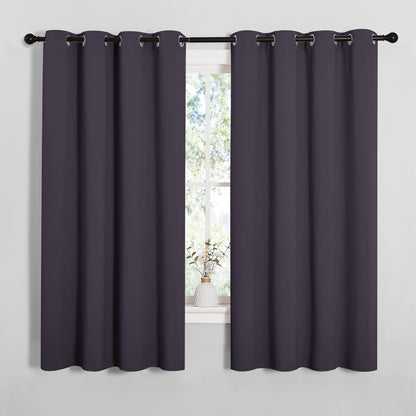 NICETOWN Greyish Purple Blackout Curtains - Thermal Insulated Drapes for Living Room | 68" Length, 2 Panels, 55" Wide