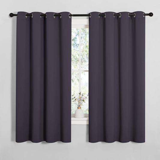NICETOWN Greyish Purple Blackout Curtains - Thermal Insulated Drapes for Living Room | 68" Length, 2 Panels, 55" Wide