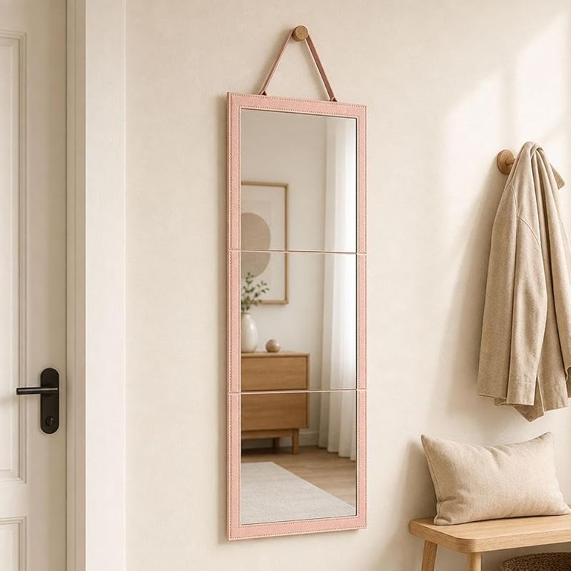Folding Mirror Bag with Hanging Hook and Storage Pockets - White 12" x 12" Variation