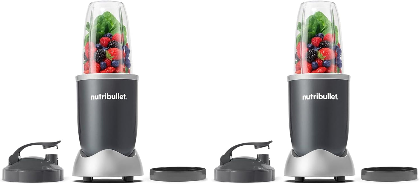 Nutribullet Personal Blender - 24 Ounce Capacity for Smoothies & Food Prep | 600 Watt, Gray (Pack of 2)