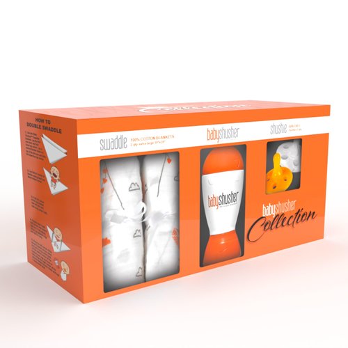 Baby Shusher Collection | Baby Shusher Sleep Sound Machine & 2 Shushie Pacifier & 2 Muslin Swaddle Blanket | Baby Registry Newborn Essentials