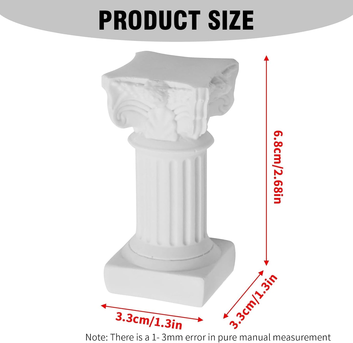 Saihisday Mini Roman Pillar Candle Holders - 4Pcs White Resin Greek Column Decor for Weddings & Table Accents