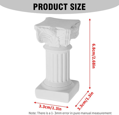 Saihisday Mini Roman Pillar Candle Holders - 4Pcs White Resin Greek Column Decor for Weddings & Table Accents
