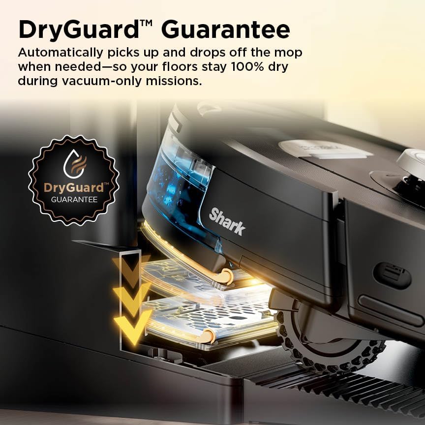 Shark Robot Vacuum & Mop Combo - Self-Emptying & Self-Refilling with Heated Mop | 60-Day Capacity, Black RV2920XE