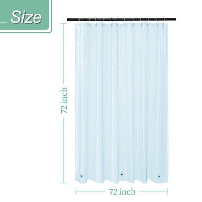 Mrs Awesome Clear Blue Shower Curtain Liner with 3 Magnets, 72x72 Premium Flexible Sturdy Plastic Shower Curtain for Bathroom Lightweight & Waterproof, Clear Blue