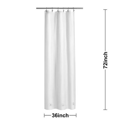 Barossa Design White Stall Shower Curtain Liner with 3 Magnets - 36" x 72", Waterproof PEVA Shower Liner for Small Bathroom Stall, PVC Free, Metal Grommets - White, 36X72