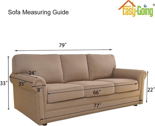Easy-Going Sofa Slipcover - 1-Piece Stretch Furniture Protector in Dark Gray | Soft Elastic Bottom, Kids Friendly