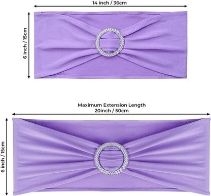 Babenest Spandex Chair Sashes - 100PCS Premium Stretch Covers with Buckle Slider for Weddings & Events | Purple