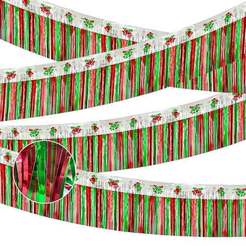 Christmas Parade Floats Decor Bell Foil Fringe Garland & Snowflakes 39Ft - Variation of THIS listing