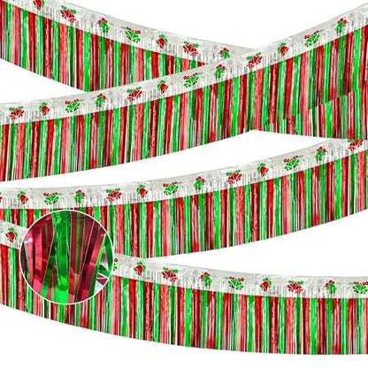 Christmas Parade Floats Decor Bell Foil Fringe Garland & Snowflakes 39Ft - Variation of THIS listing
