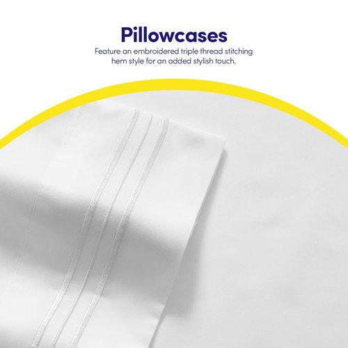 1500 Supreme Collection Twin Sheet Sets White - 3 Piece Bed Sheets and Pillowcase Set for Twin Mattress - Extra Soft, Elastic Corner Straps, Deep Pocket Sheets, Twin White