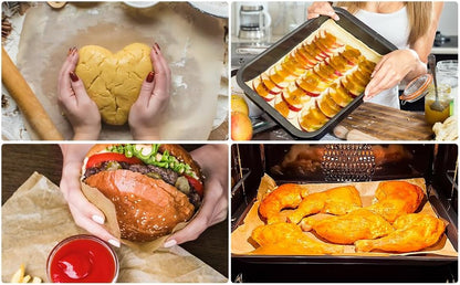 Unbleached Parchment Paper - 100 PCS Nonstick Baking Sheets | 23cm x 33cm, High Temp & Oil Resistant