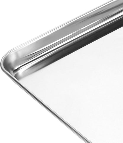 LEXININ Stainless Steel Baking Sheets - 4-Piece Cookie Pan Set, 17 x 12 x 1 Inch, Durable & Oven Safe