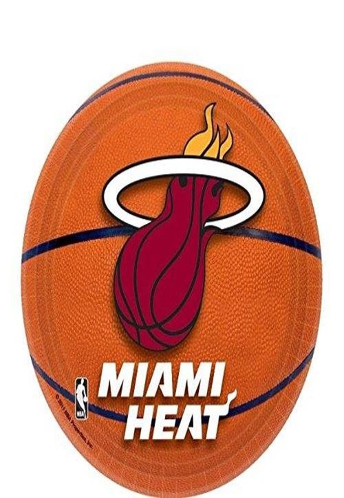Amscan Miami Heat Round Plates, 7" x 7", Multicolor