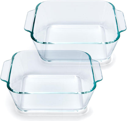 Skiennix Small Casserole Dishes - 5 Inch Glass Baking Dish Set for Oven & Microwave | Clear Prep Bowls