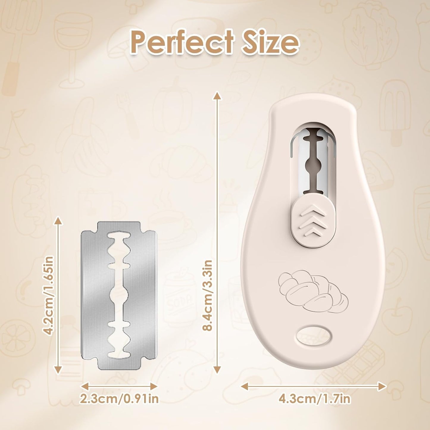 Skiennix Bread Lame - Sourdough Scoring Tool with Extractable Magnetic Design | Includes 5 Razor Blades, Beige