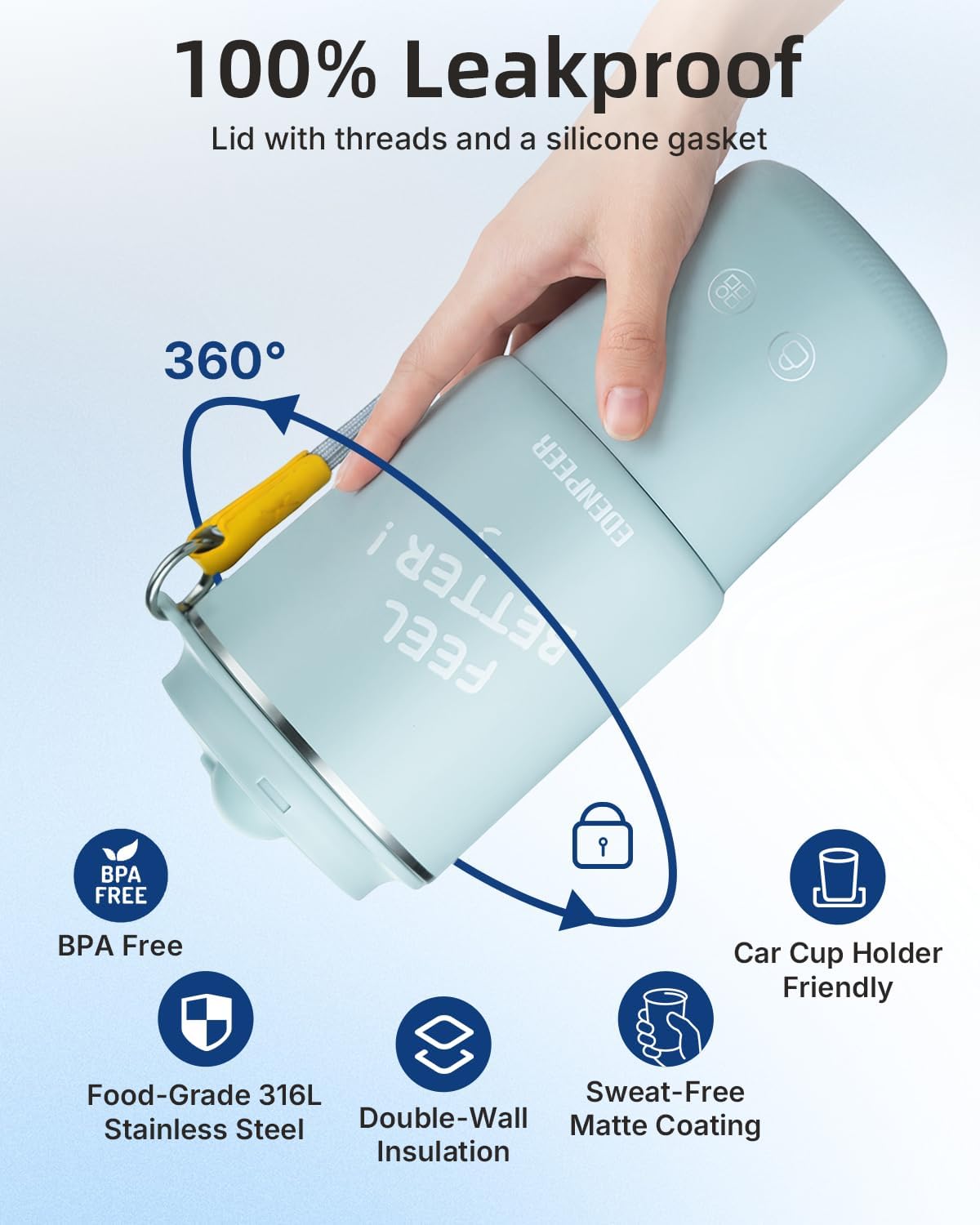 Self Heating Coffee Mug - 14oz Electric Travel Mug with 120W Fast Heating & Leak-Proof Lid | Perfect for Home, Office & Travel