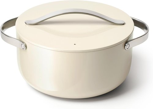 Caraway Dutch Oven Pot - 6.5 Qt Non-Stick Ceramic Coating | Oven Safe & Stovetop Compatible - Cream