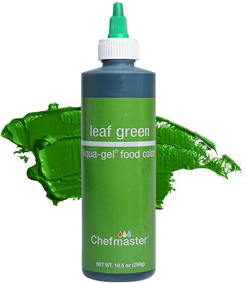 Chefmaster Liqua-Gel Food Color - Vibrant Leaf Green, 10.5-Ounce Bottle for Baking & Decorating