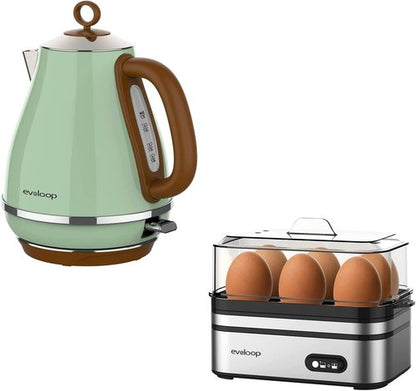 Evoloop Rapid Egg Cooker - Electric 6-Egg Capacity with 1.7L Electric Kettle | Perfect Breakfast Solution