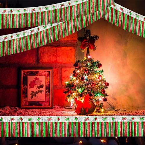 Christmas Parade Floats Decor Bell Foil Fringe Garland & Snowflakes 39Ft - Variation of THIS listing