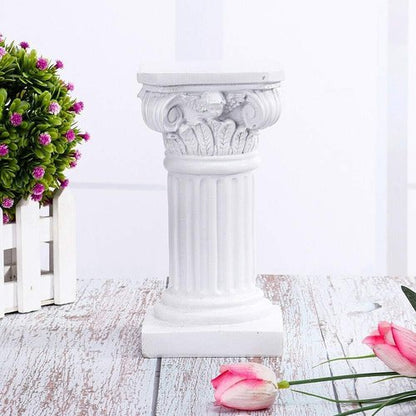 Etiger Roman Pillar - Greek Column Resin Statue | Elegant Centerpiece Pedestal for Home & Garden Decor (White)