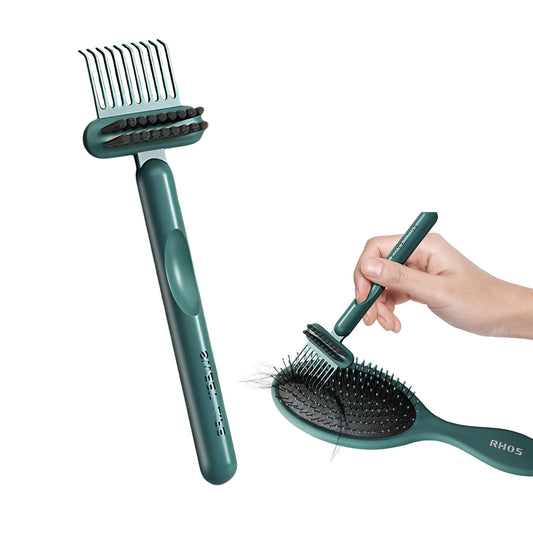 RHOS 2-in-1 Hair Brush Cleaner - Effortlessly Remove Hair and Dust | Ideal for Home and Salon Use (Green)