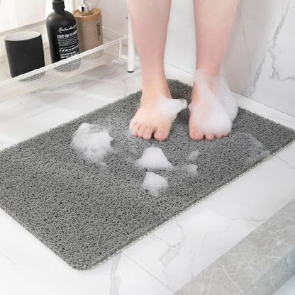 Hargiis Non-Slip Bathtub Mat, 2 Pack Anti Slip Shower Mat, Fast Drying Bathtub Mats, Foot Scrubber Mat, Anti Slip Mat for Tub, Floor, Bathroom, Kitchen, Home, Hotel (Grey 24"×16"+24"×16")