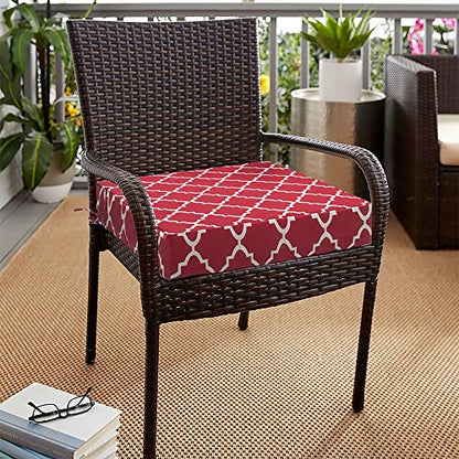 Outdoor Indoor Cushion Cover Replacement 2 Pack Water-Resistant Red Geometry 20x18x4 Inch