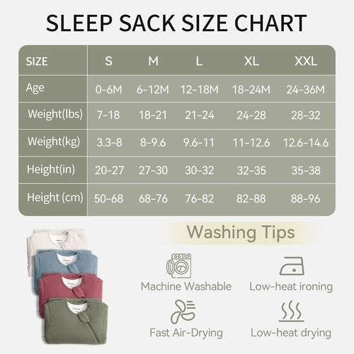BubblePanda Bamboo Sleep Sack - Supersoft 1.5 Tog Long Sleeve Blanket for Babies 6-12 Months