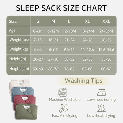 BubblePanda Bamboo Sleep Sack - Supersoft 1.5 Tog Long Sleeve Blanket for Babies 6-12 Months